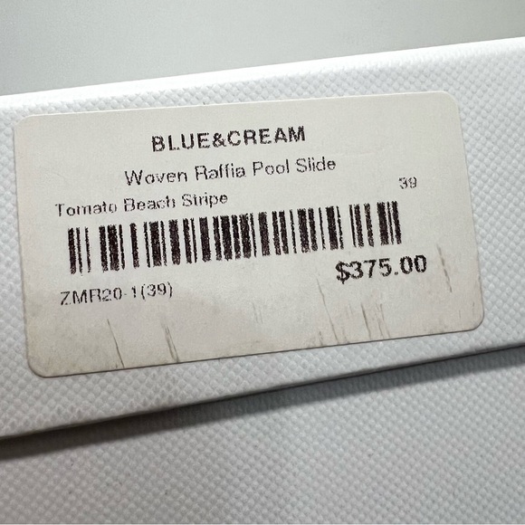 Zimmermann Beach Stripe Woven Raffia Pool Slides Red and Orange Sandals Women 39 - Picture 16 of 16